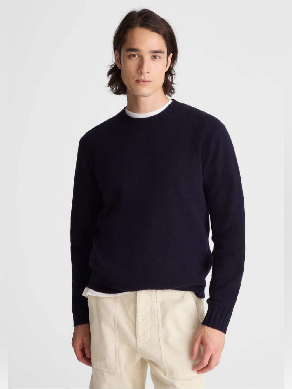Madewell Crewneck Sweater in Heritage Merino Wool Color- Navy Size XL NEW w/ Tag
